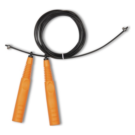 Купить Скакалка высокооборотная Кроссфит стальной шнур в оплетке 2.9 м чёрно-оранжевая в Киреевске 